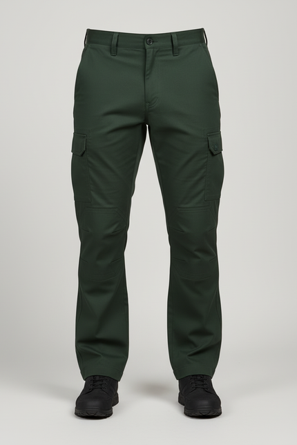 Pantalon Cargo Vert Militaire Homme Multi-Poches - Toile - vue 3