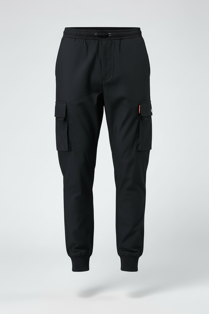 Pantalon Cargo Noir Décontracté Homme Jogger Multi-poches - Polyester - vue 3