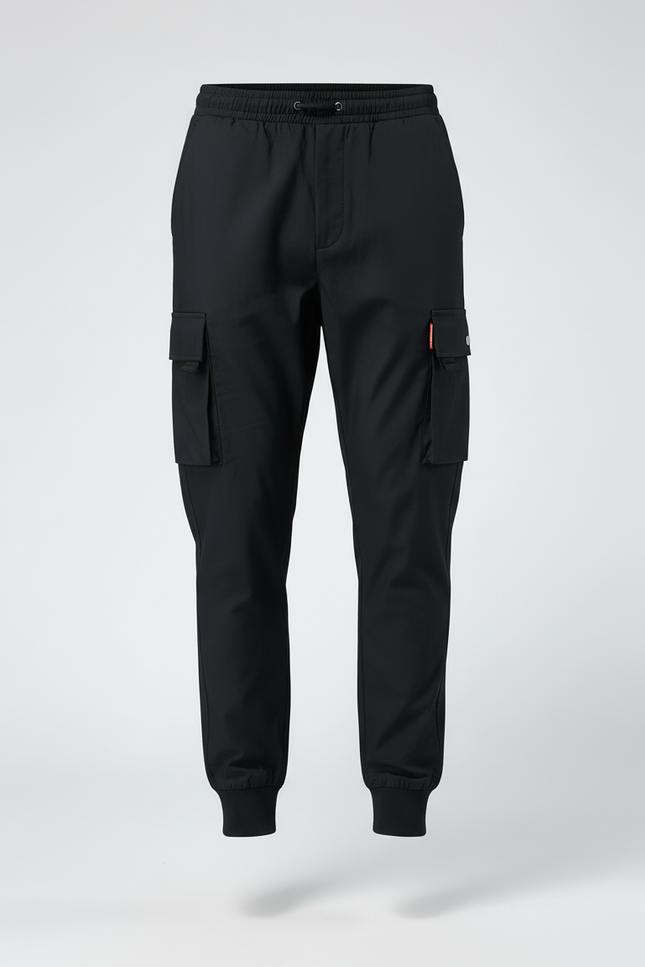 Pantalon Cargo Noir Décontracté Homme Jogger Multi-poches - Polyester - vue 3