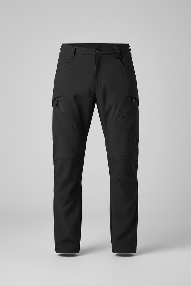 Pantalon Cargo Noir Technique Coupe Droite Multipoches - Polyester - vue 3