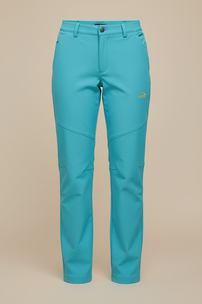 Pantalon Cargo Bleu Turquoise Droit Imperméable Randonnée Femme - Polyester - vue 3