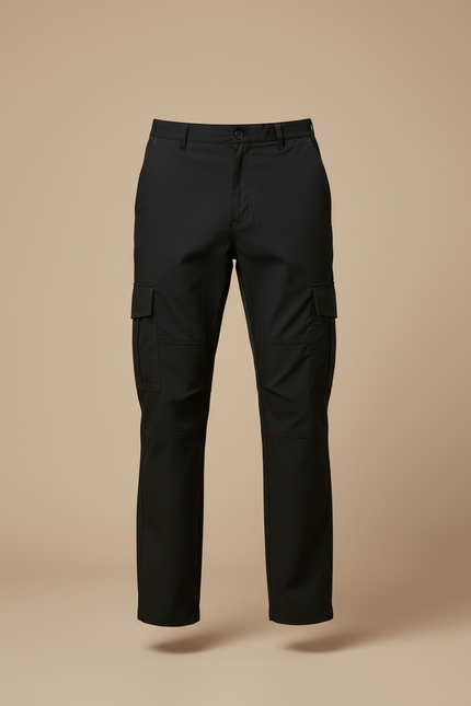 Pantalon Cargo Noir Coupe Droite Homme Décontracté - Gabardine - vue 3