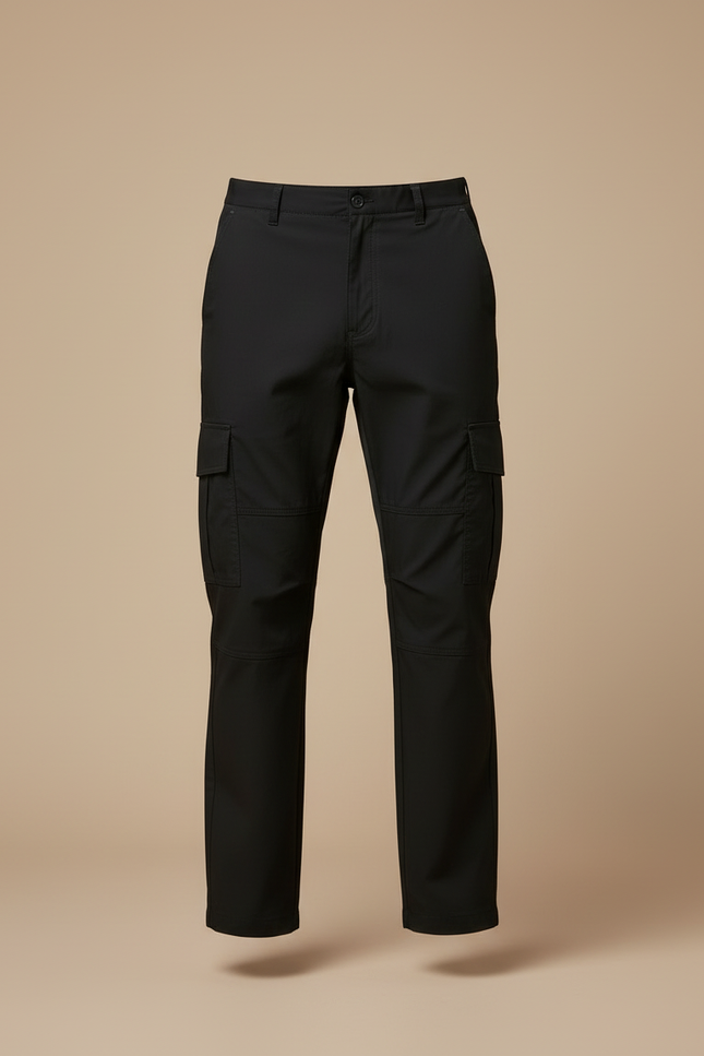 Pantalon Cargo Noir Coupe Droite Homme Décontracté - Gabardine - vue 3
