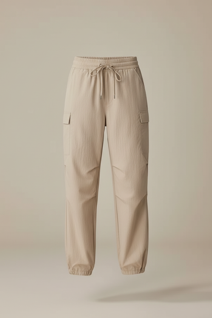 Pantalon Cargo Beige Léger Fluide Décontracté Femme - Polyester - vue 3