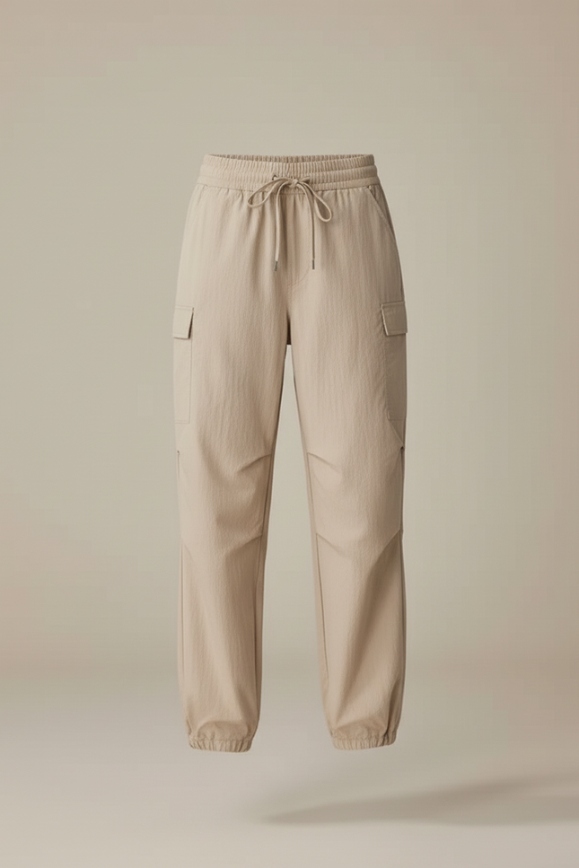 Pantalon Cargo Beige Léger Fluide Décontracté Femme - Polyester - vue 3