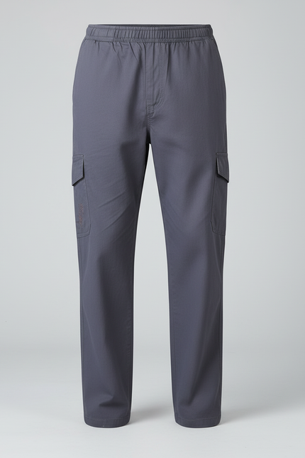 Pantalon Cargo Gris Droit Homme Coton Élastique - vue 3