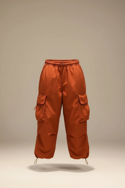 Pantalon Cargo Orange Ample Enfant Décontracté Garçon Fille - Polyester - vue 3