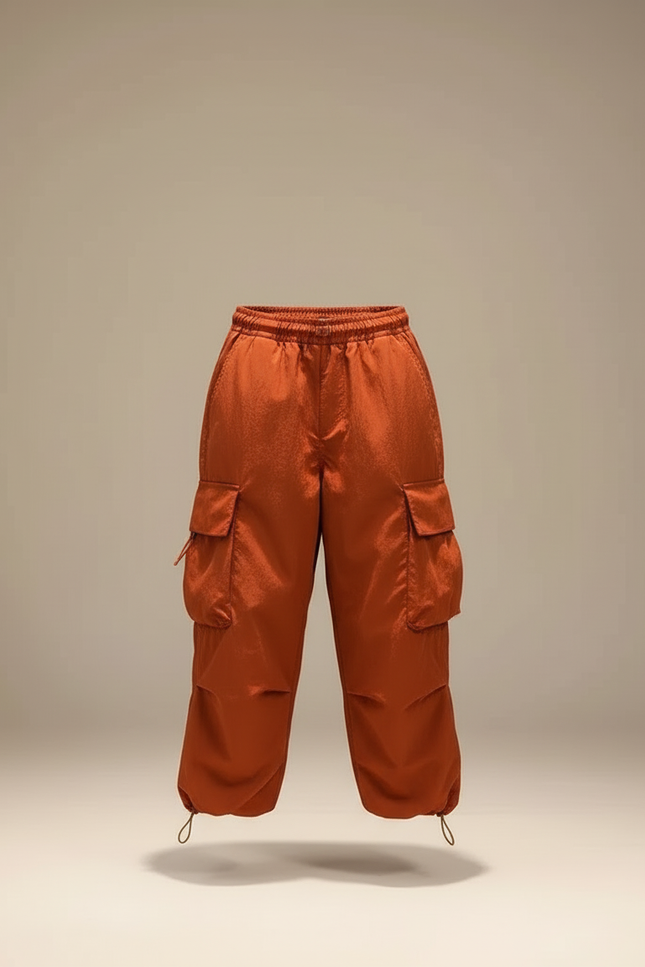 Pantalon Cargo Orange Ample Enfant Décontracté Garçon Fille - Polyester - vue 3