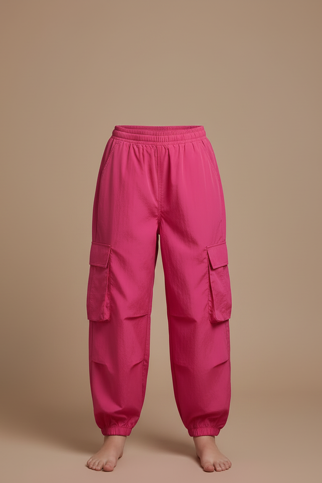 Pantalon Cargo Rose Ample Sportif Fille - Polyester - vue 3