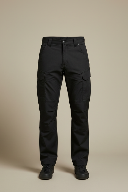 Pantalon Cargo Homme Noir Multipoches Durable Urbain - Toile - vue 3