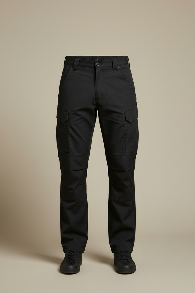 Pantalon Cargo Homme Noir Multipoches Durable Urbain - Toile - vue 3