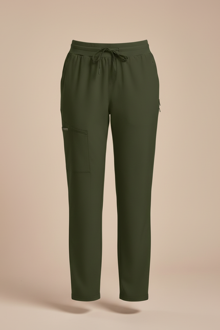 Pantalon Cargo Vert Militaire Fluide Léger Femme - Kaki Polyester - vue 3