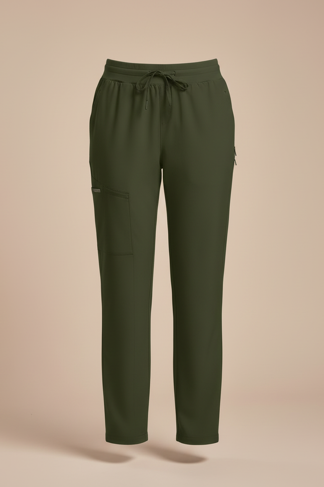 Pantalon Cargo Vert Militaire Fluide Léger Femme - Kaki Polyester - vue 3