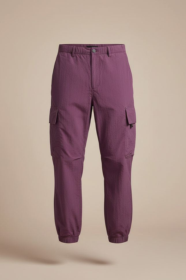 Pantalon Cargo Violet Homme Léger Décontracté Jogger - Polyester - vue 3