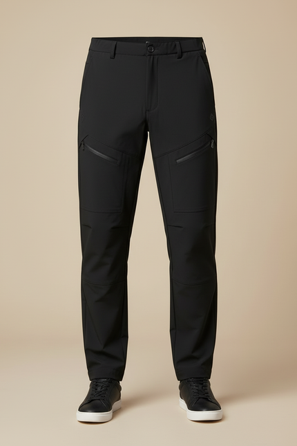 Pantalon Cargo Noir Droit Multipoches Technique Homme - Polyester - vue 3