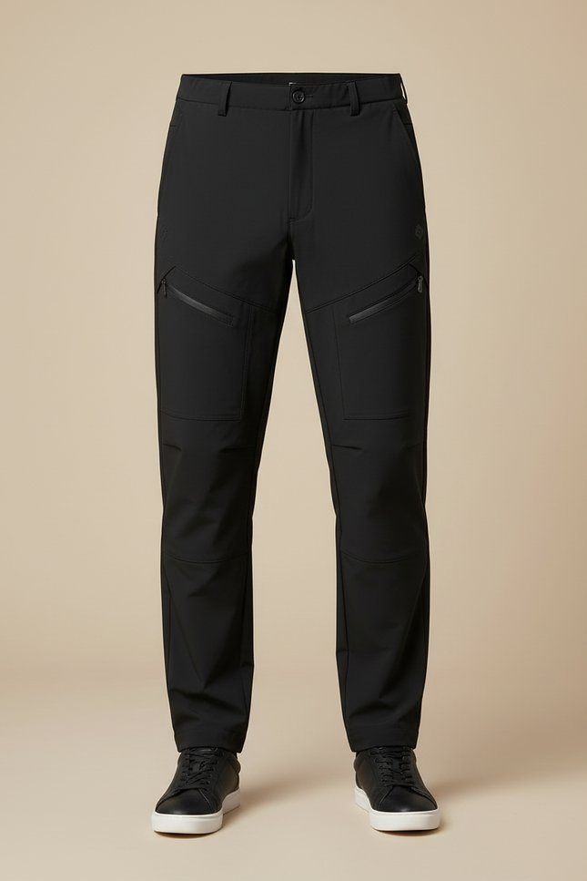 Pantalon Cargo Noir Droit Multipoches Technique Homme - Polyester - vue 3