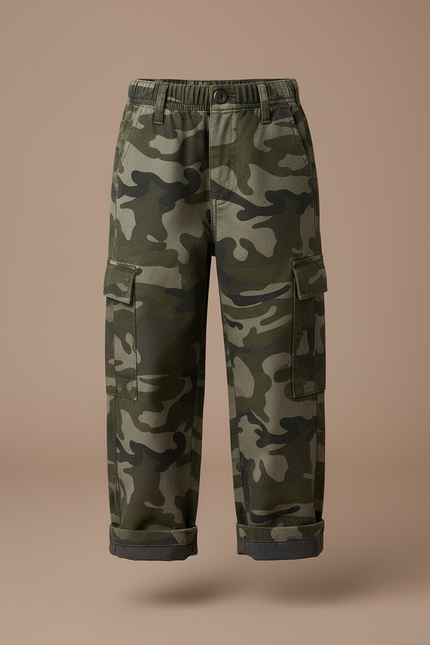 Pantalon Cargo Camouflage Ample Coton Enfant Décontracté - Multicolore Toile - vue 3
