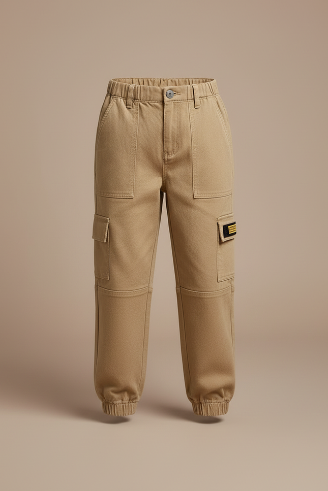 Pantalon Cargo Beige Ample Multipoches Enfant - Toile - vue 3