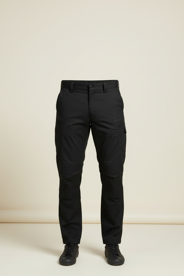 Pantalon Cargo Noir Homme Multipoches Décontracté Résistant - Toile - vue 3