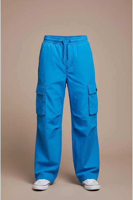 Pantalon Cargo Bleu Vif Ample Nylon Enfant - Polyester - vue 3