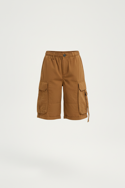 Pantalon Cargo Marron Ample Multipoches Coton Enfant - vue 3