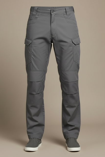 Pantalon Cargo Gris Tactique Multipoches Homme - Polyester - vue 3