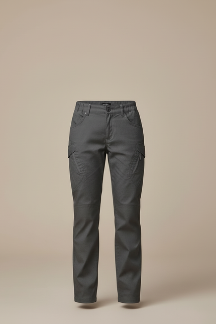 Pantalon Cargo Gris Enfant Coupe Droite Multipoches - Gabardine - vue 3