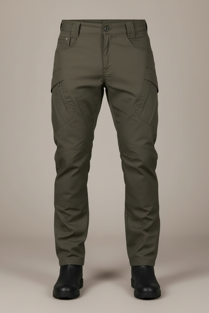 Pantalon Cargo Vert Militaire Tactique Multipoches Homme - Kaki Polyester - vue 3