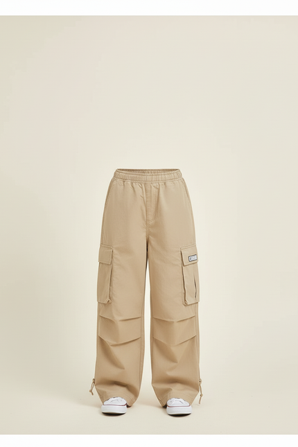 Pantalon Cargo Fille Beige Parachute - Gabardine - vue 3