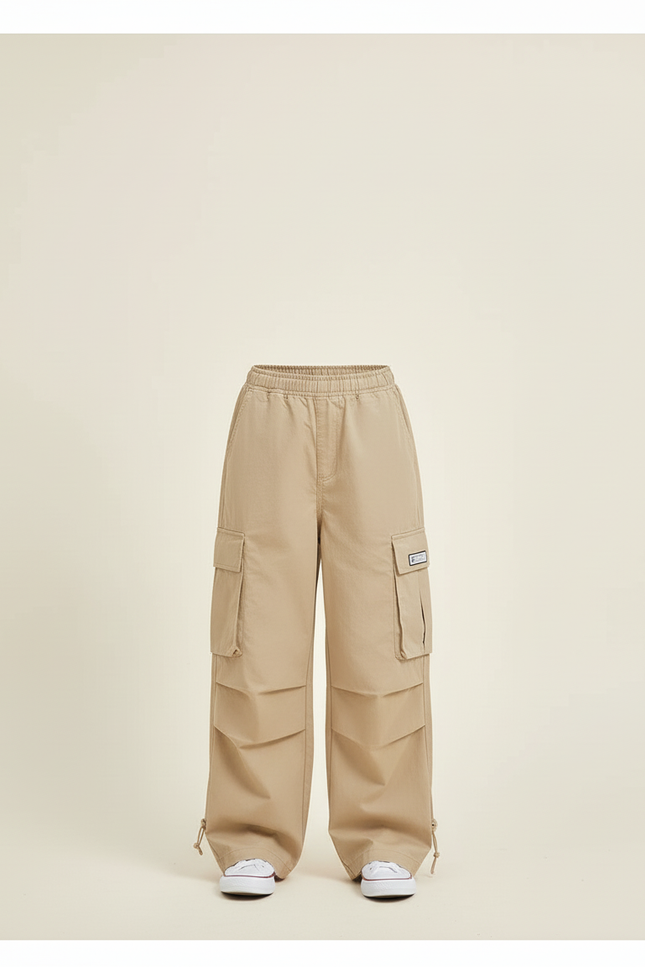 Pantalon Cargo Fille Beige Parachute - Gabardine - vue 3