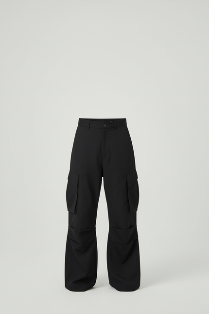 Pantalon Cargo Noir Ample Décontracté Streetwear Homme - Toile - vue 3