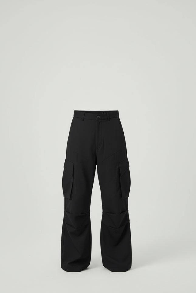 Pantalon Cargo Noir Ample Décontracté Streetwear Homme - Toile - vue 3