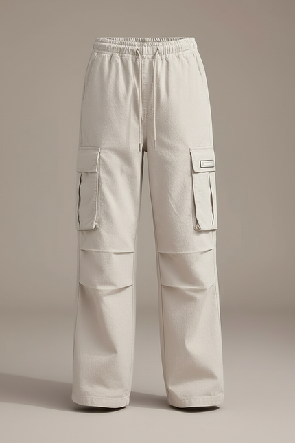 Pantalon Cargo Beige Ample Décontracté Multipoches Enfant - Gabardine - vue 3