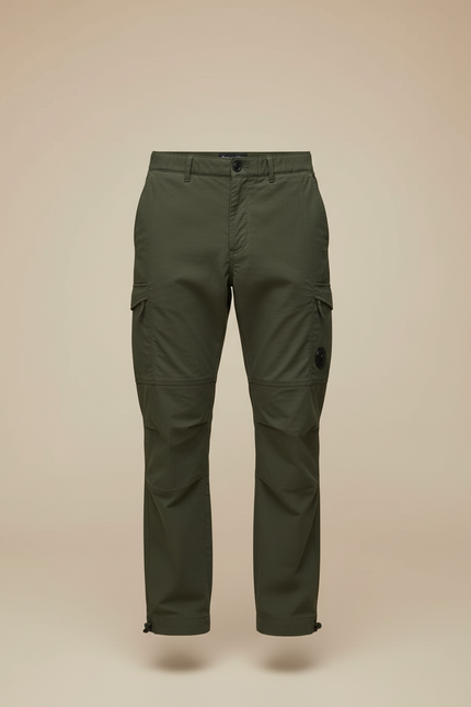 Pantalon Cargo Vert Droit Multipoches Homme Décontracté - Kaki Gabardine - vue 3