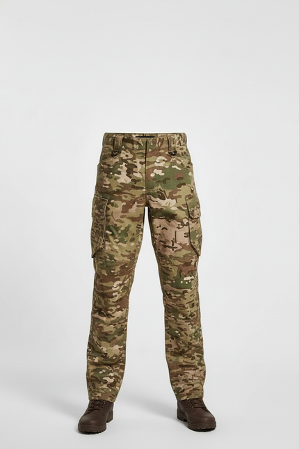 Pantalon Cargo Camouflage Militaire Enfant Tactique Renforcé - Multicolore Toile - vue 3