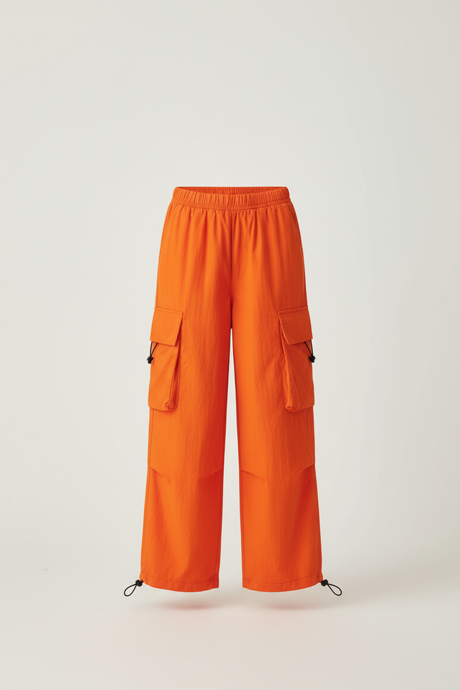 Pantalon Cargo Orange Ample Enfant Décontracté Poches - Polyester - vue 3