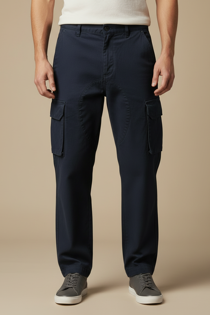 Pantalon Cargo Marine Coton Ample Décontracté Homme - vue 3