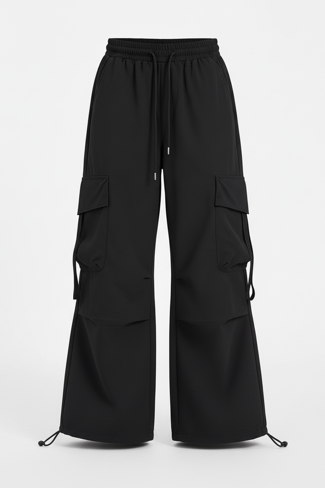 Pantalon Cargo Fille Noir Parachute Ripstop - Polyester - vue 3