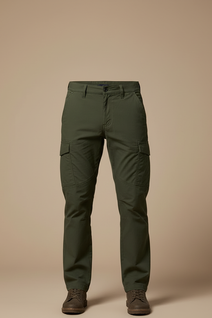 Pantalon Cargo Vert Kaki Coton Multipoches Homme - Toile - vue 3