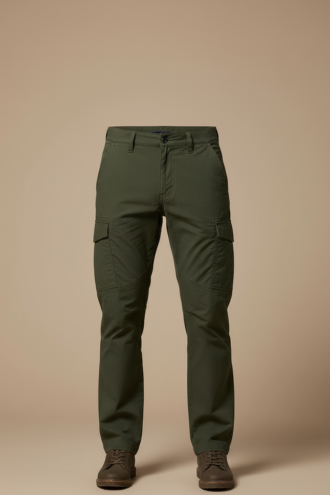 Pantalon Cargo Vert Kaki Coton Multipoches Homme - Toile - vue 3