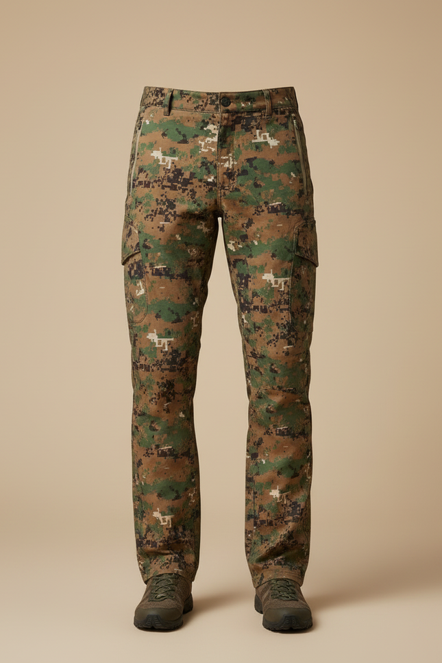 Pantalon Cargo Camouflage Digital Militaire Multipoches Homme - Multicolore Toile - vue 3