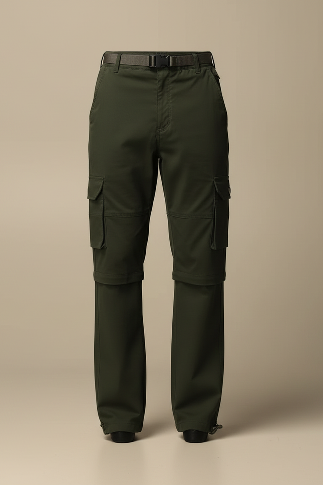 Pantalon Cargo Vert Convertible Léger Randonnée Homme - Polyester - vue 3