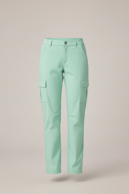 Pantalon Cargo Vert Menthe Coupe Droite Poches Latérales - Polyester - vue 3