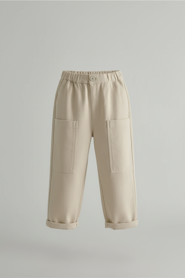 Pantalon Cargo Beige Ample Poches Enfant Fille - Toile - vue 3