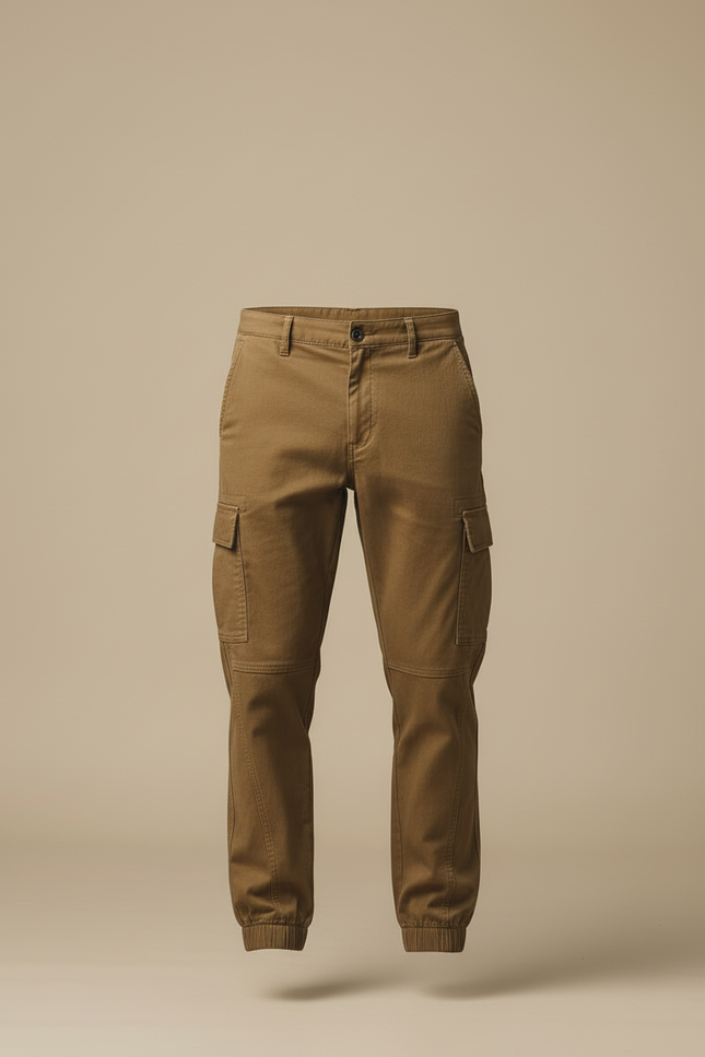 Pantalon Cargo Kaki Ample Jogger Coton Homme - vue 3
