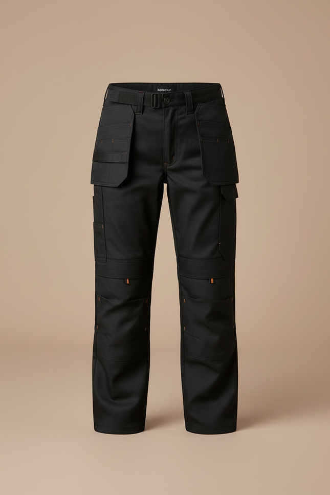 Pantalon Cargo Noir Ample Fille Multi-Poches - Toile - vue 3