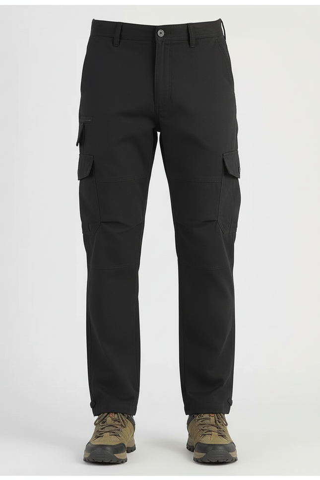 Pantalon Cargo Noir Homme Multipoches Confortable Casual - Polyester - vue 3