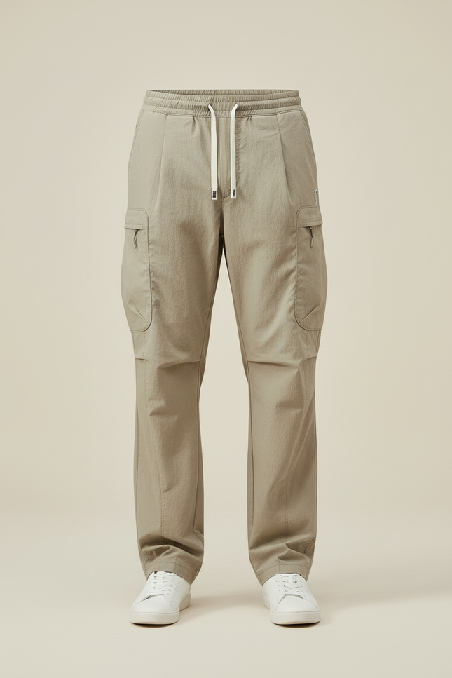 Pantalon Cargo Ample Léger Décontracté Homme Coton - Kaki - vue 3