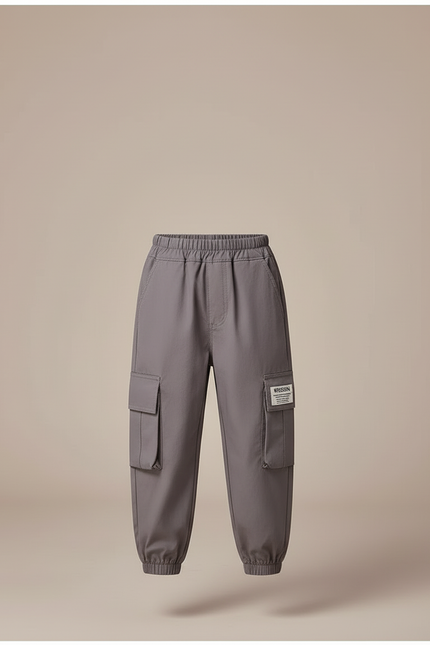 Pantalon Cargo Gris Décontracté Multipoches Enfant - Polyester - vue 3