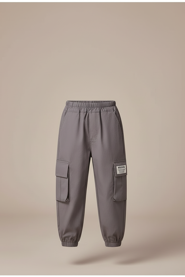 Pantalon Cargo Gris Décontracté Multipoches Enfant - Polyester - vue 3